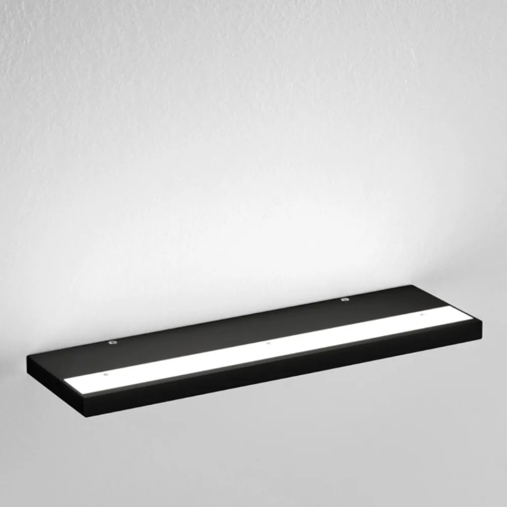 Applique Da Parete-IsyLuce Applique nero mensola led 24w 3000k-4000k plate moderna