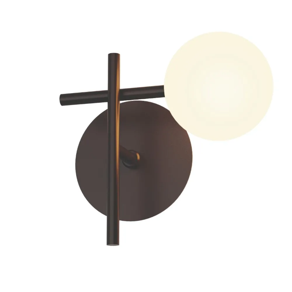 Applique Da Parete-Selezionato da Mazzolaluce Applique nero moderna da parete sfera di vetro bianco