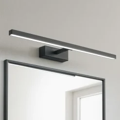 Applique Da Bagno-Perenz Illuminazione Applique nero orientabile 77cm per specchio da bagno riga perenz
