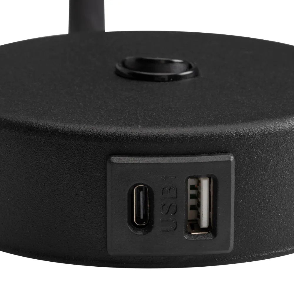 Applique Camera Da Letto-Selezionato da Mazzolaluce Applique nero orientabile con interruttore presa usb per comodini camera da letto
