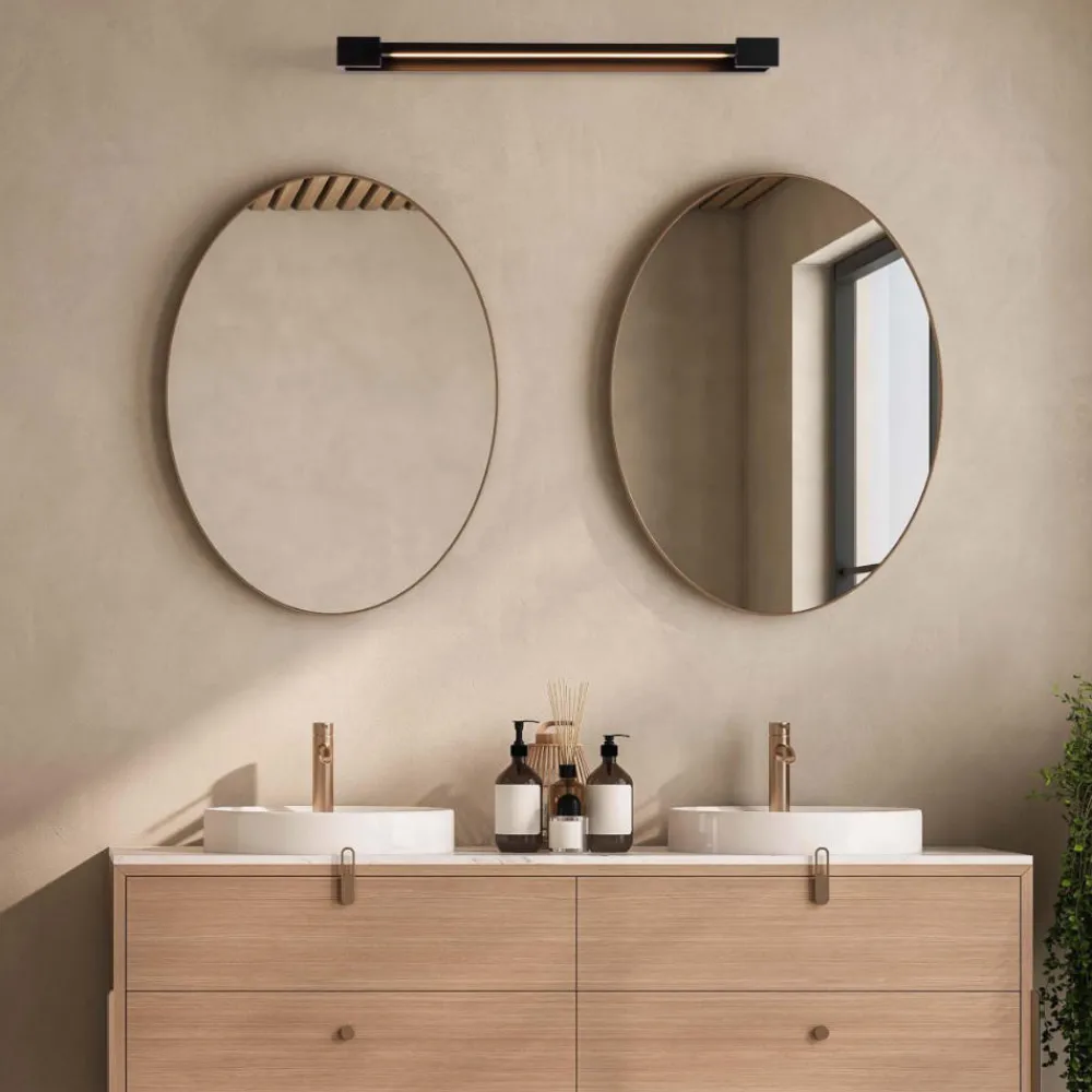 Applique Da Bagno-Selezionato da Mazzolaluce Applique nero orientabile per specchio da bagno led 17w 3000k
