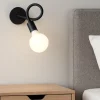 Applique Camera Da Letto-Perenz Illuminazione Applique nero orientabile per comodino camera da letto bulbo perenz