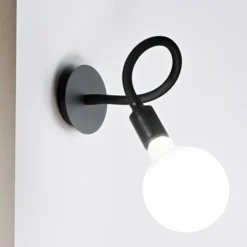Applique Camera Da Letto-Perenz Illuminazione Applique nero orientabile per comodino camera da letto bulbo perenz