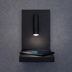 Applique Camera Da Letto-Selezionato da Mazzolaluce Applique nero per camera da letto con luce da lettura ricarica wireless