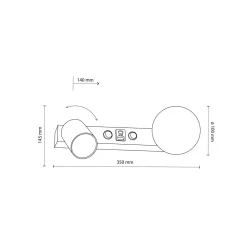 Applique Camera Da Letto-Selezionato da Mazzolaluce Applique nero per comodini camera da letto con faretto sfera di vetro presa usb