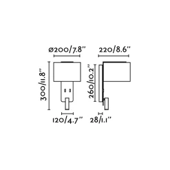 Applique Camera Da Letto-Selezionato da Mazzolaluce Applique nero per comodino da camera da letto moderna doppia luce orientabile