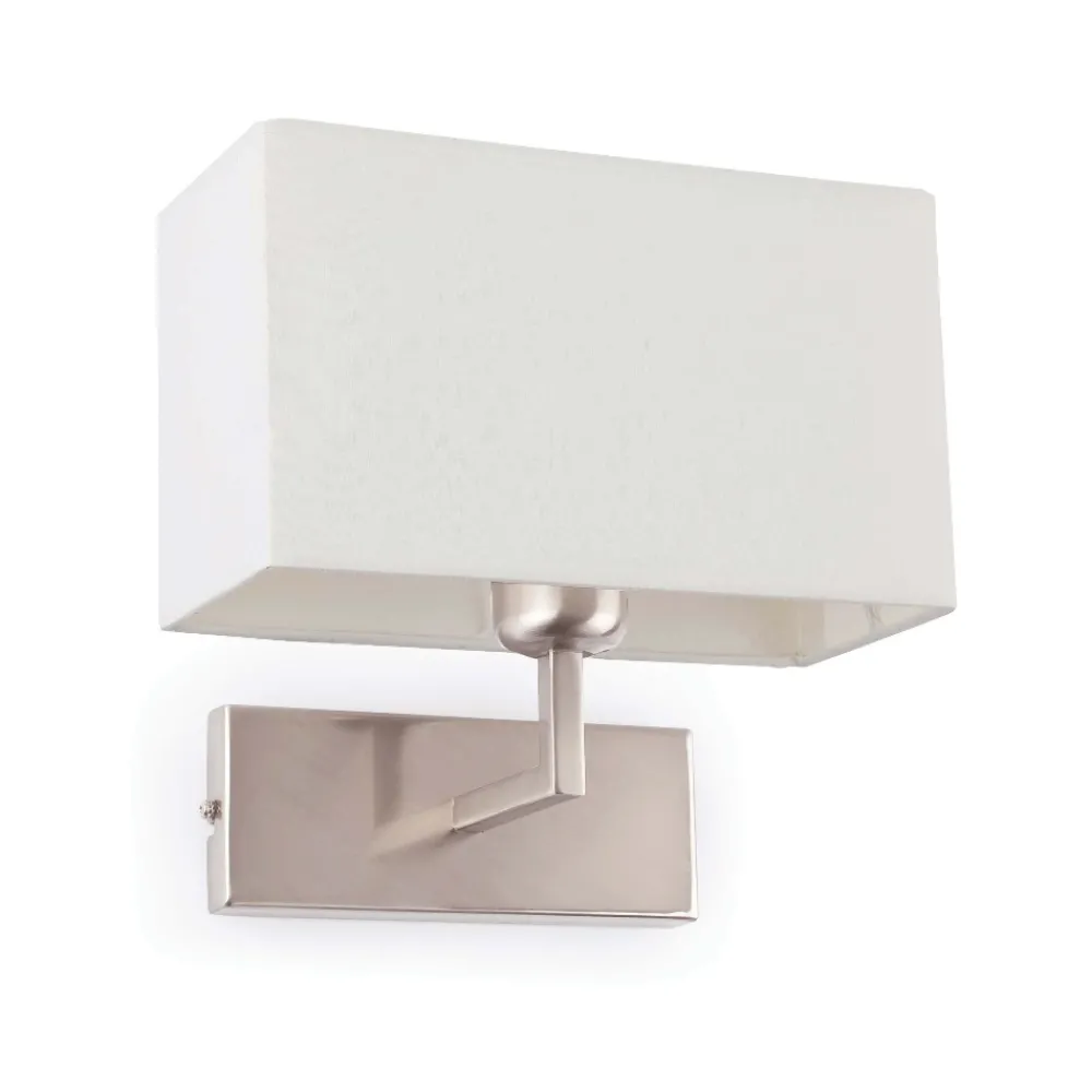 Applique Camera Da Letto-Selezionato da Mazzolaluce Applique nichel per comodini camera da letto paralume rettangolare tessuto