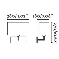 Applique Camera Da Letto-Selezionato da Mazzolaluce Applique nichel per comodini camera da letto paralume rettangolare tessuto