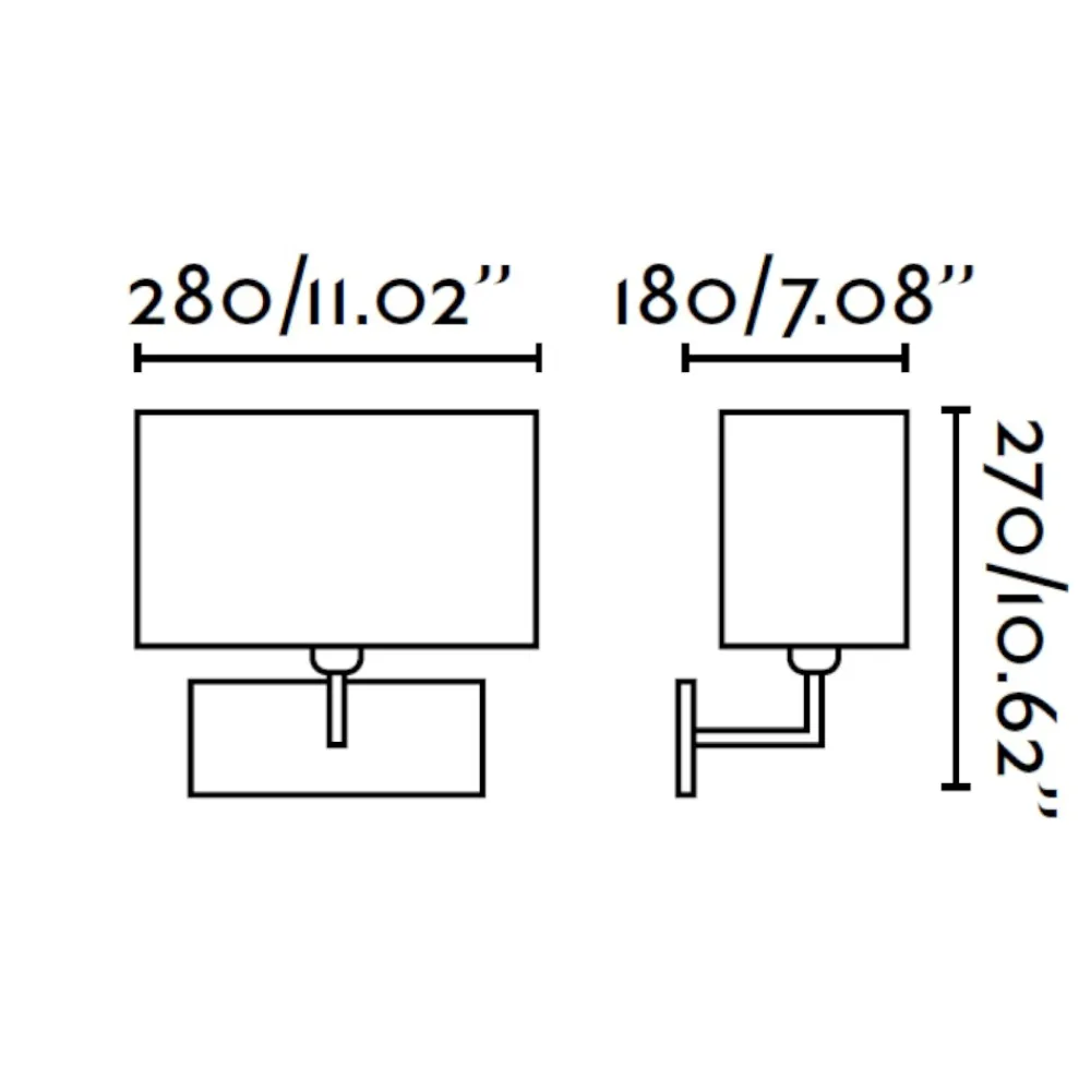Applique Camera Da Letto-Selezionato da Mazzolaluce Applique nichel per comodini camera da letto paralume rettangolare tessuto
