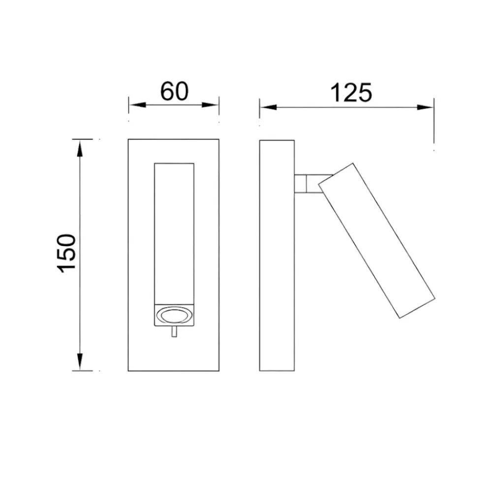 Applique Camera Da Letto-Selezionato da Mazzolaluce Applique nickel led 3000k squadrato per comodino per camera da letto