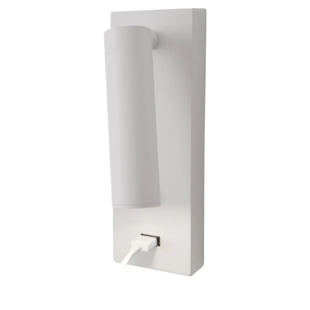 Applique Camera Da Letto-Selezionato da Mazzolaluce Applique orientabile bianco presa usb per comodini camera da letto