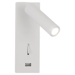 Applique Camera Da Letto-Selezionato da Mazzolaluce Applique orientabile bianco presa usb per comodini camera da letto