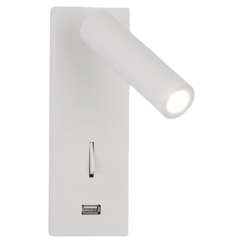 Applique Camera Da Letto-Selezionato da Mazzolaluce Applique orientabile bianco presa usb per comodini camera da letto