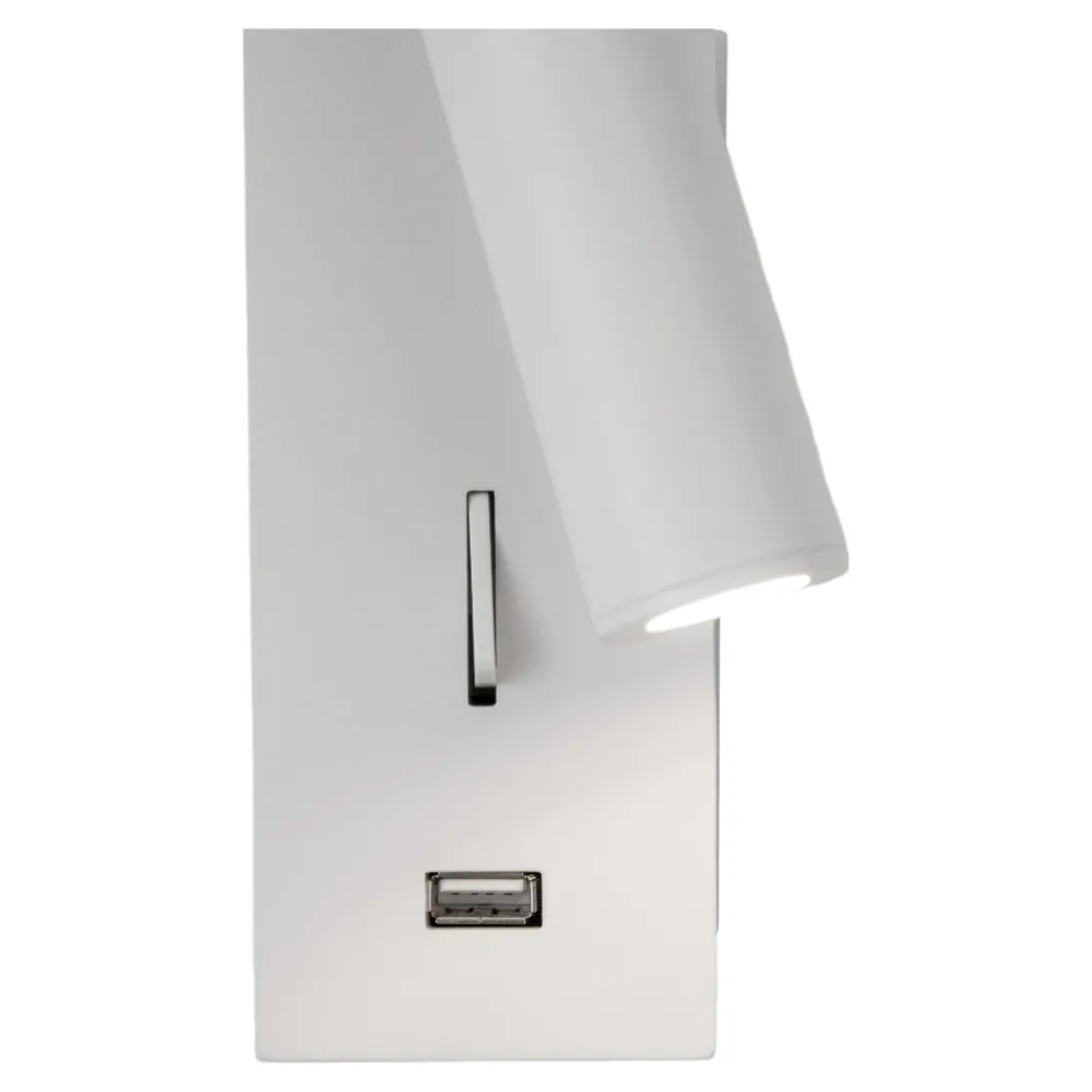 Applique Camera Da Letto-Selezionato da Mazzolaluce Applique orientabile bianco presa usb per comodini camera da letto
