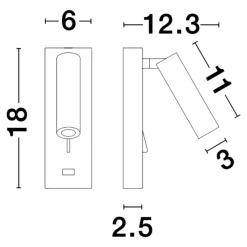 Applique Camera Da Letto-Selezionato da Mazzolaluce Applique orientabile bianco presa usb per comodini camera da letto