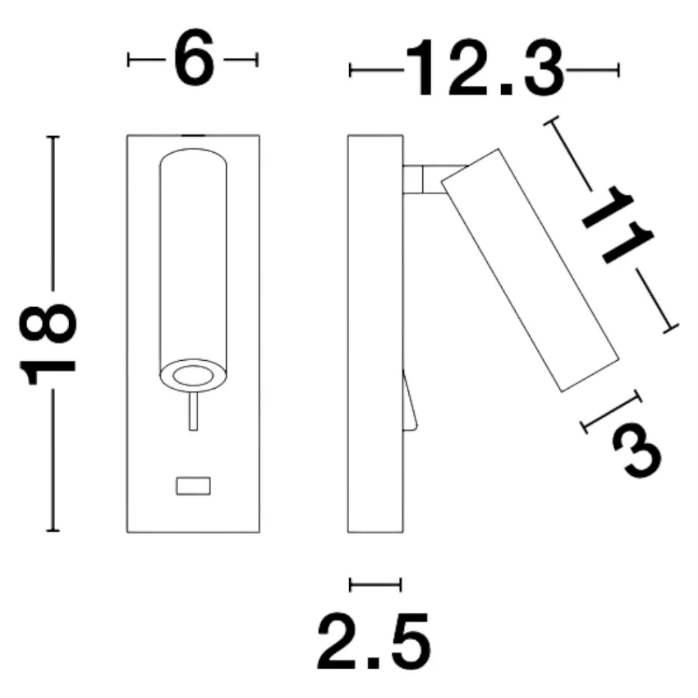 Applique Camera Da Letto-Selezionato da Mazzolaluce Applique orientabile bianco presa usb per comodini camera da letto