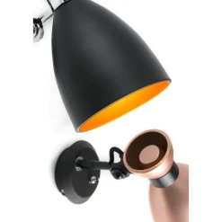 Applique Camera Da Letto-Selezionato da Mazzolaluce Applique orientabile nero oro per comodino camera da letto