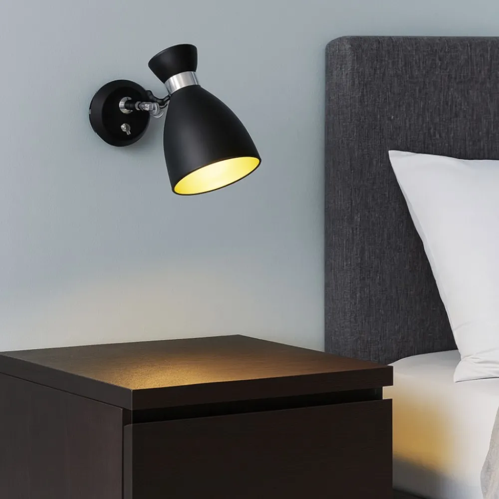 Applique Camera Da Letto-Selezionato da Mazzolaluce Applique orientabile nero oro per comodino camera da letto