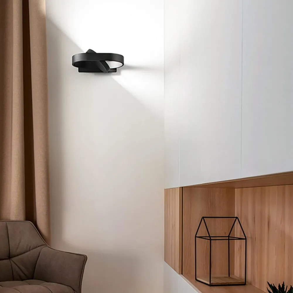 Applique Da Parete-Perenz Illuminazione Applique orientabile 6w led cct nero moderna belt