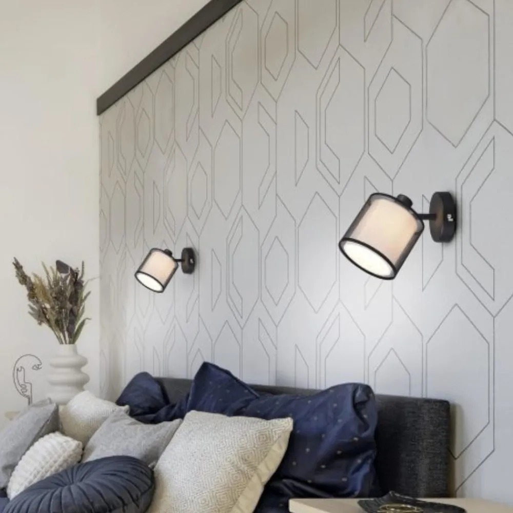 Applique Camera Da Letto-Selezionato da Mazzolaluce Applique orientabili per comodino camera da letto paralume tessuto