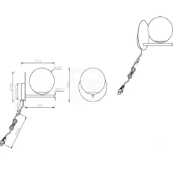 Applique Camera Da Letto-Selezionato da Mazzolaluce Applique oro boccia vetro da comodino con interruttore e spina