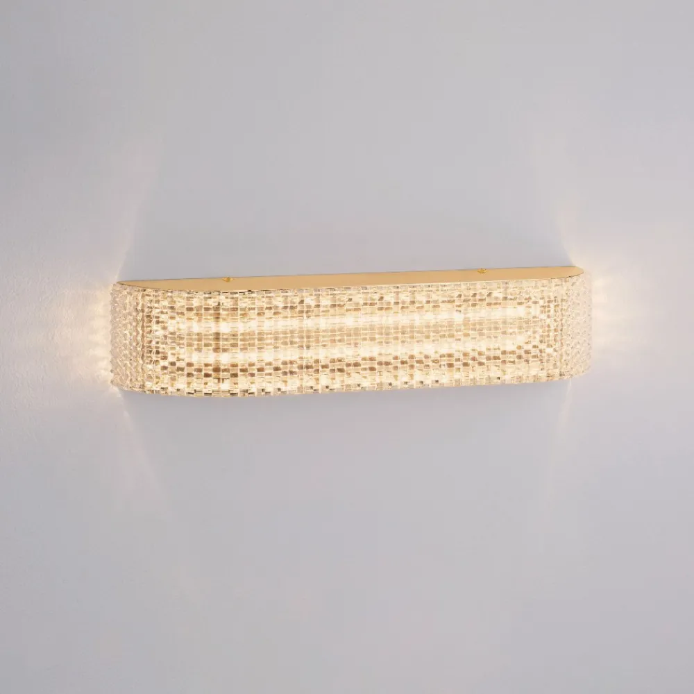 Applique Da Parete-Selezionato da Mazzolaluce Applique oro da parete contemporanea led 10w 3000k effetto cristallo