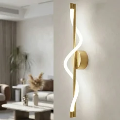 Applique Da Parete-Selezionato da Mazzolaluce Applique oro design moderno tubo silicone led 7w 3000k