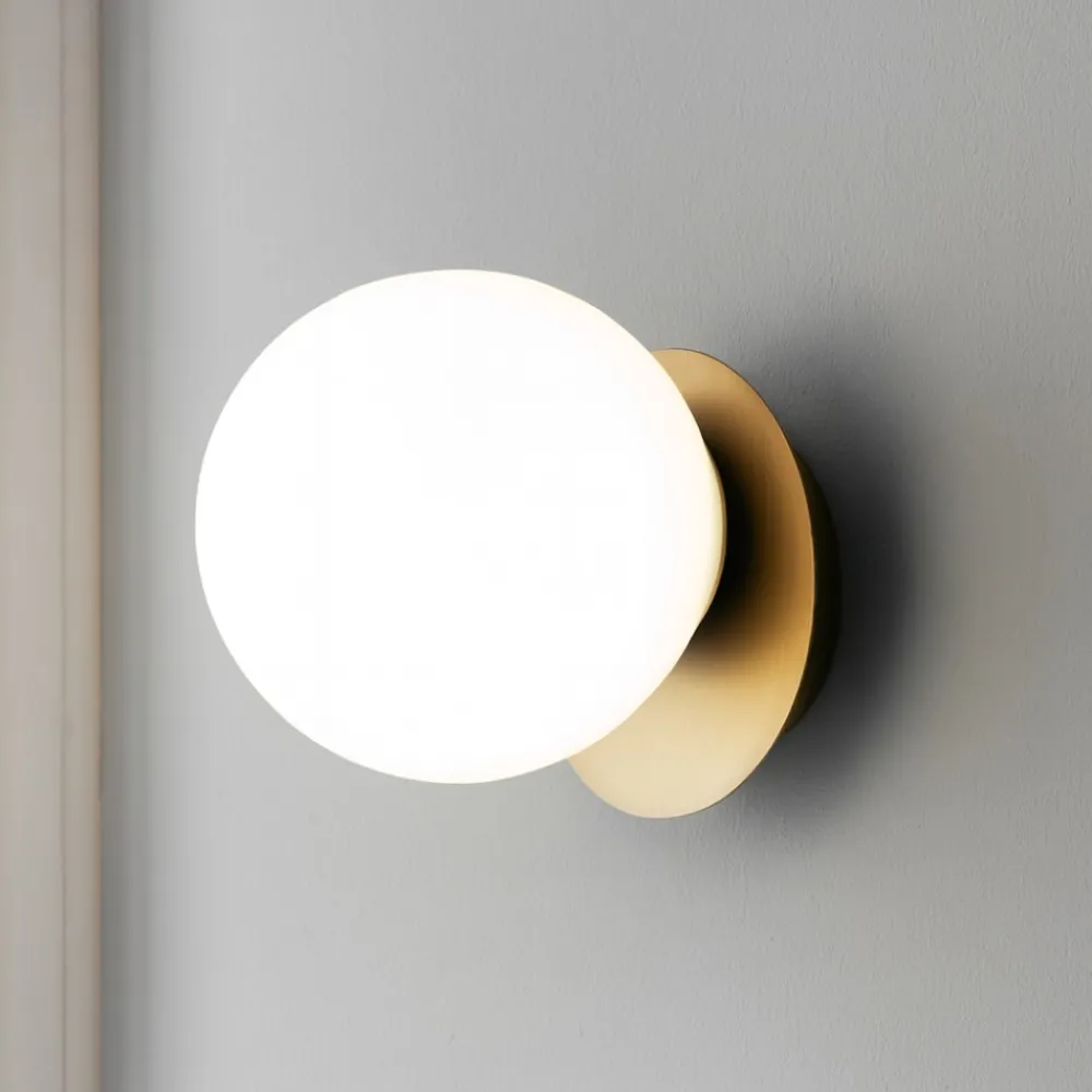 Applique Da Parete-Vivida International Applique oro led 8w 3000k vetro bianco vivida pearl