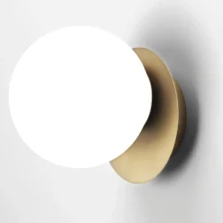 Applique Da Parete-Vivida International Applique oro led 8w 3000k vetro bianco vivida pearl