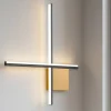 Applique Da Parete-Selezionato da Mazzolaluce Applique oro nero design moderna bacchette 50cm led 15w 3000k
