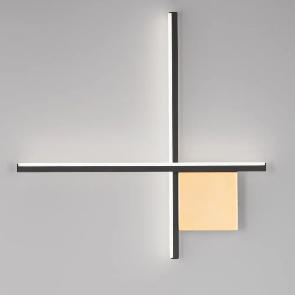 Applique Da Parete-Selezionato da Mazzolaluce Applique oro nero design moderna bacchette 50cm led 15w 3000k