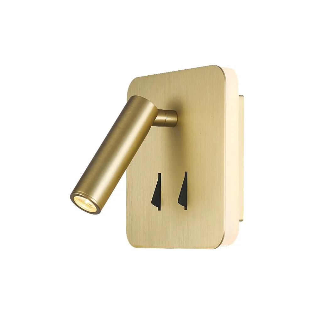 Applique Da Parete-Selezionato da Mazzolaluce Applique oro per comodini camera da letto 2 luci con interruttore