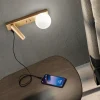 Applique Camera Da Letto-Perenz Illuminazione Applique oro per comodini con presa usb frog