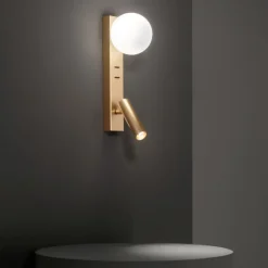Applique Camera Da Letto-Perenz Illuminazione Applique oro per comodini con presa usb frog