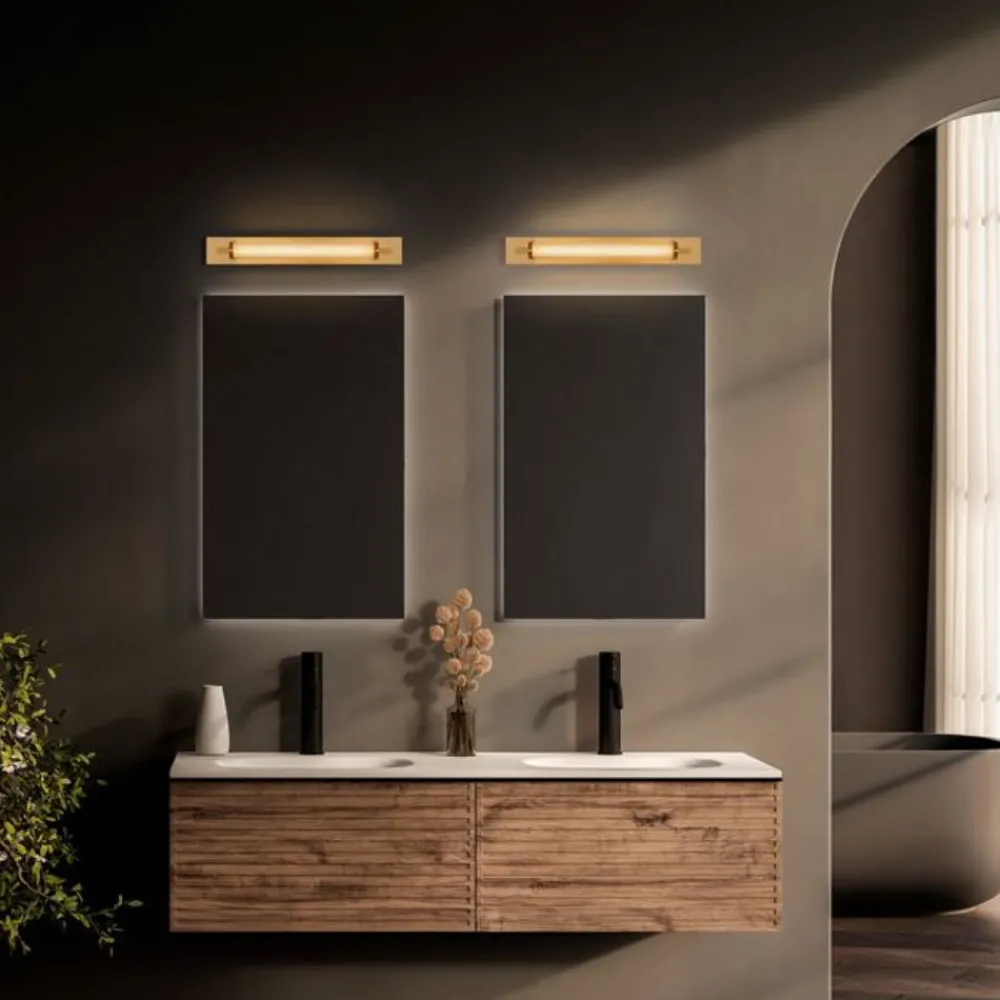 Applique Da Bagno-Selezionato da Mazzolaluce Applique oro per specchio bagno led 13w 3000k ip44