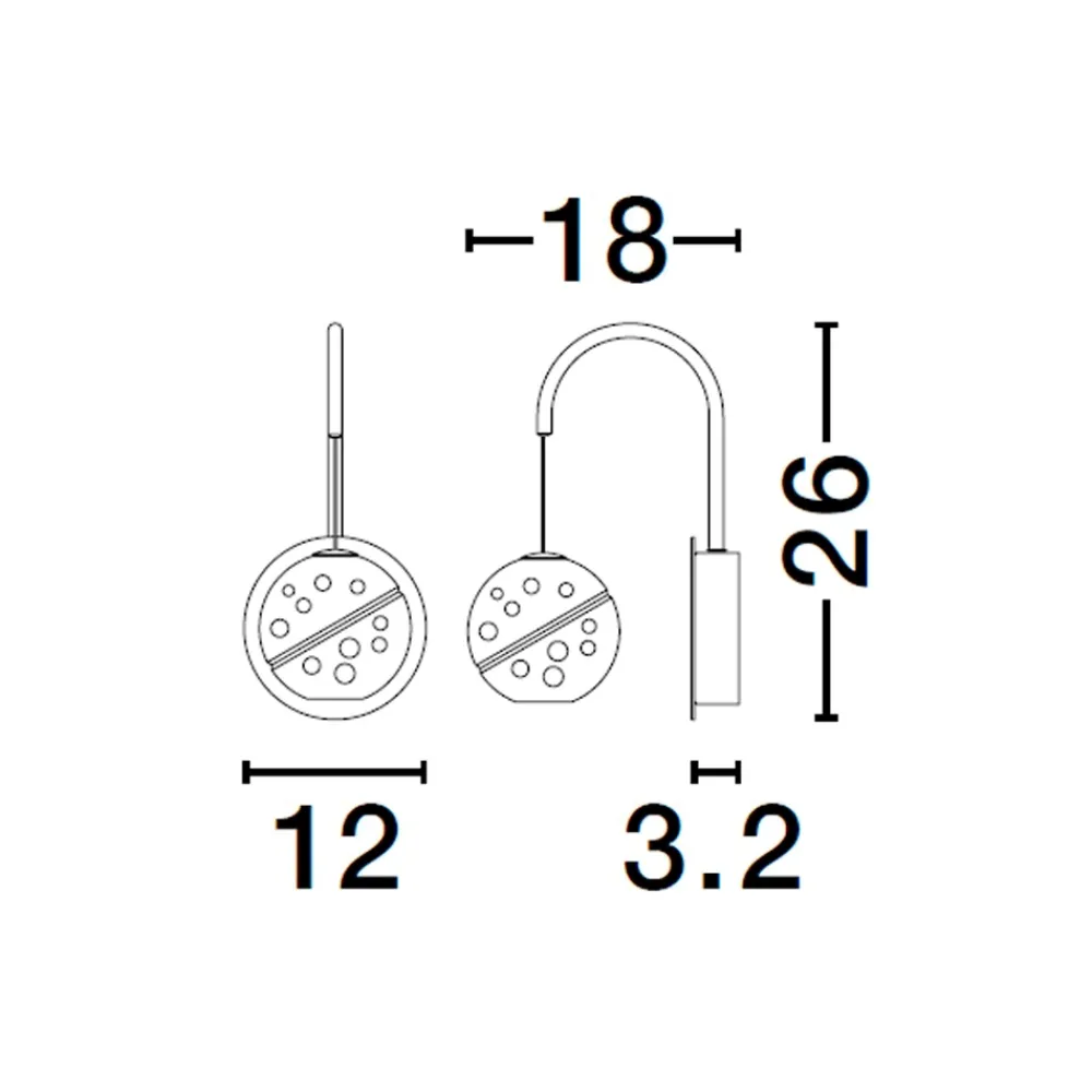 Applique Camera Da Letto-Selezionato da Mazzolaluce Applique oro sfera di vetro per comodino camera da letto