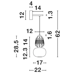 Applique Da Parete-Selezionato da Mazzolaluce Applique oro sfere di vetro led 18w 3000k
