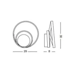 Applique Da Parete-Ideal Lux Applique oz ap on-off nero led 28w 3000k design moderna