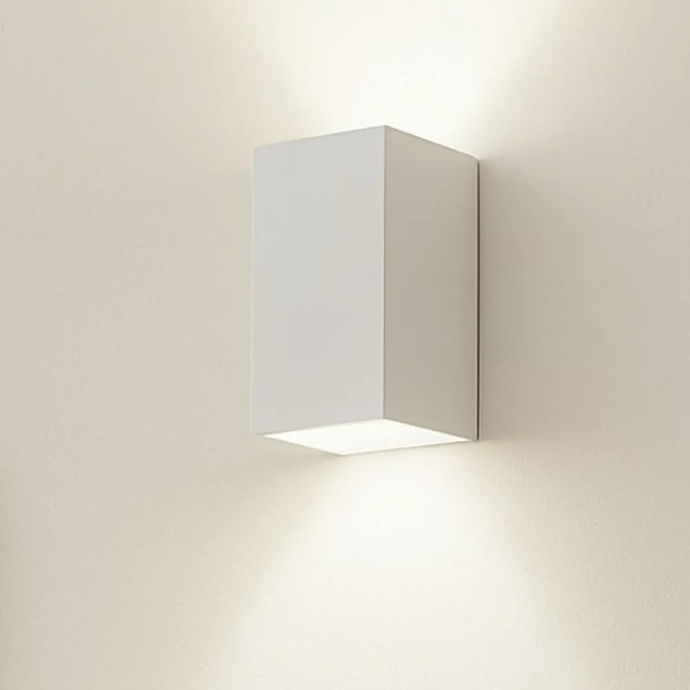 Applique Da Parete-Selezionato da Mazzolaluce Applique parallelepipedo 2 luci di gesso ceramica bianco verniciabile