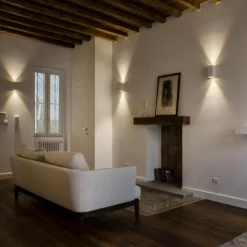 Applique Da Parete-Selezionato da Mazzolaluce Applique parallelepipedo 2 luci di gesso ceramica bianco verniciabile