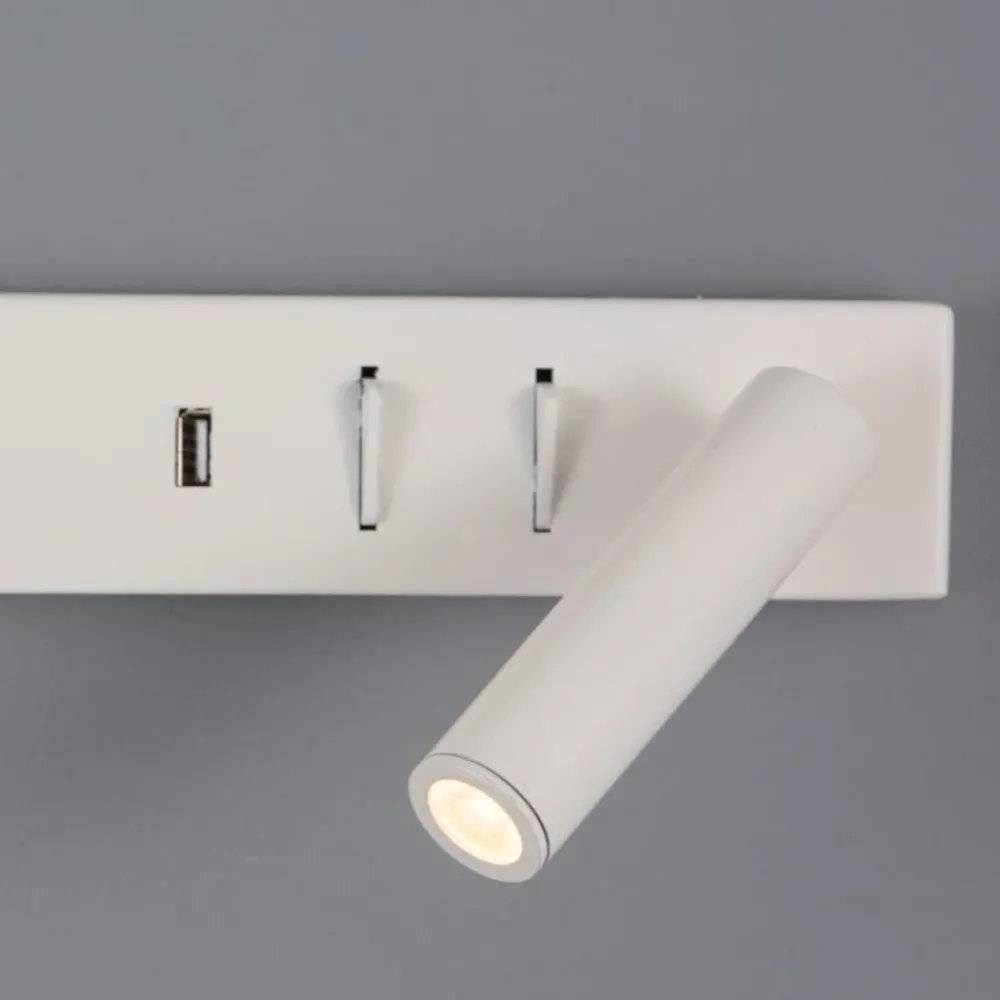 Applique Camera Da Letto-Selezionato da Mazzolaluce Applique parete comodino multifunzione bianco orientabile