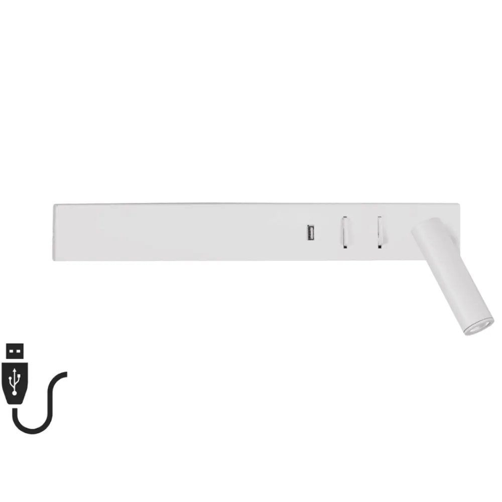 Applique Camera Da Letto-Selezionato da Mazzolaluce Applique parete comodino multifunzione bianco orientabile