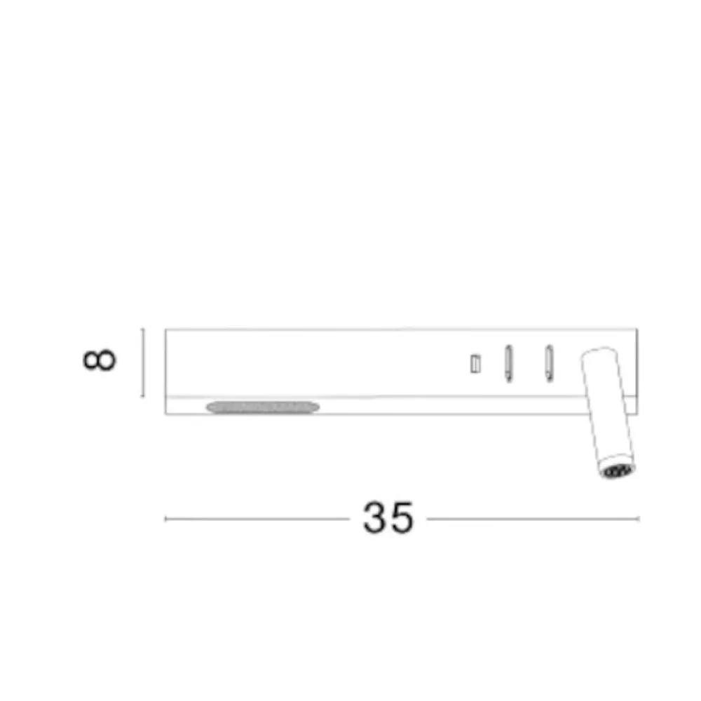 Applique Camera Da Letto-Selezionato da Mazzolaluce Applique parete comodino multifunzione bianco orientabile