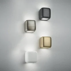 Applique Da Parete-Gea Luce Applique parete cubo grigio anticato babol