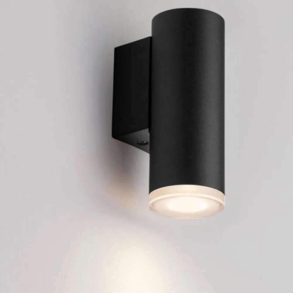 Applique Da Bagno-Selezionato da Mazzolaluce Applique per bagno moderna cilindro nero ip44