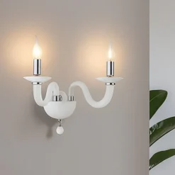 Applique Camera Da Letto-Ondaluce Applique per camera da letto classica ap ravel vetro bianco 2 luci