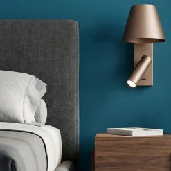Applique Camera Da Letto-Perenz Illuminazione Applique per camera da letto da comodino reverse perenz marrone