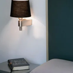 Applique Camera Da Letto-Selezionato da Mazzolaluce Applique per camera da letto hotel paralume nero con interruttore