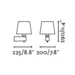 Applique Camera Da Letto-Selezionato da Mazzolaluce Applique per camera da letto hotel paralume nero con interruttore