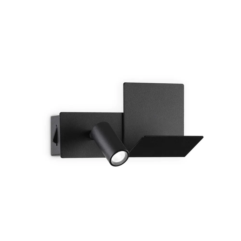 Applique Camera Da Letto-Ideal Lux Applique per camera da letto komodo-1 ap nera usb led orientabile